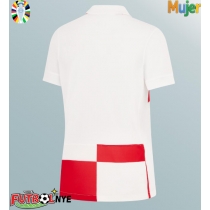 Camiseta Croacia Primera Equipación para mujer Eurocopa 2024 manga corta